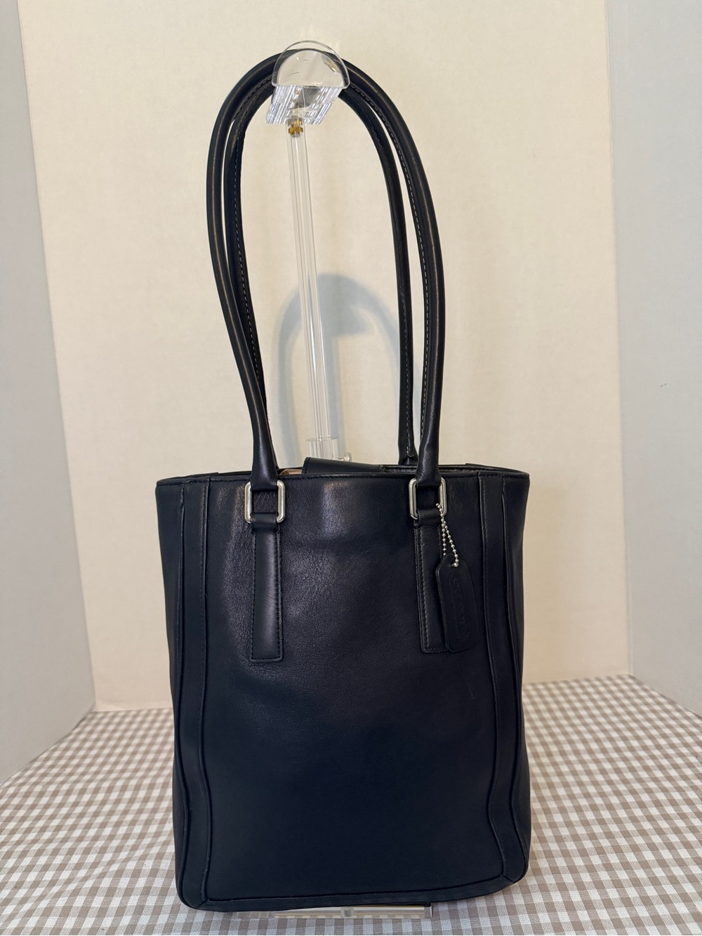 Vintage Coach Black Leather Bonnie Cashin Legacy Slim Tote 2000, No. L0P-9422